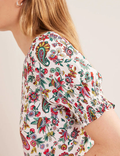 Corinne Midi Tea Dress-Multi, Dandelion Paisley