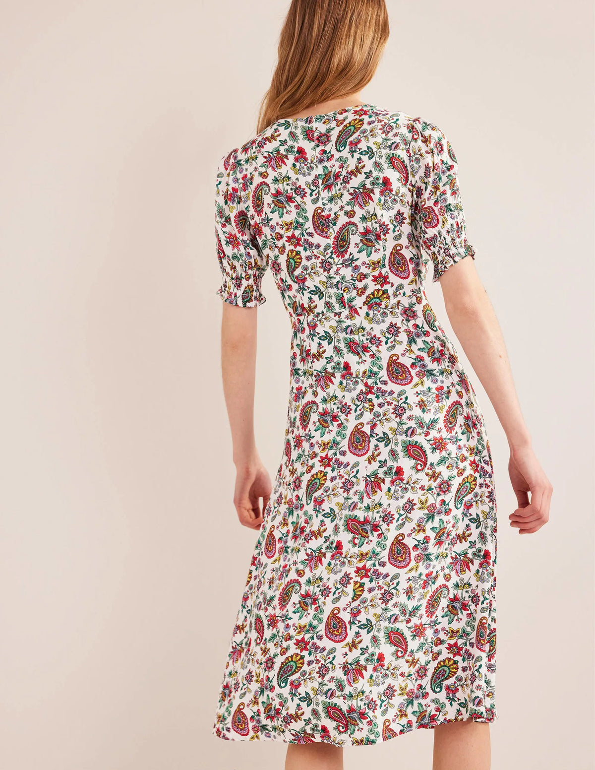 Corinne Midi Tea Dress-Multi, Dandelion Paisley