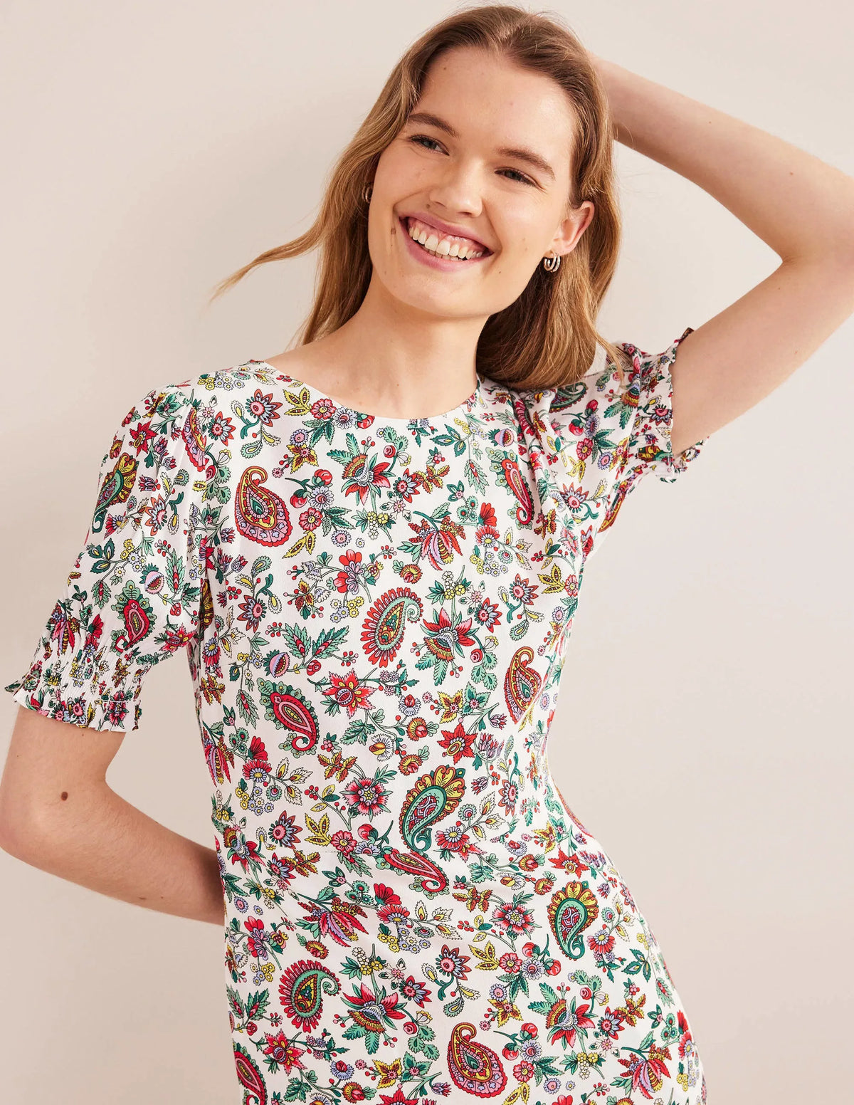 Corinne Midi Tea Dress-Multi, Dandelion Paisley