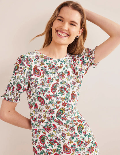 Corinne Midi Tea Dress-Multi, Dandelion Paisley
