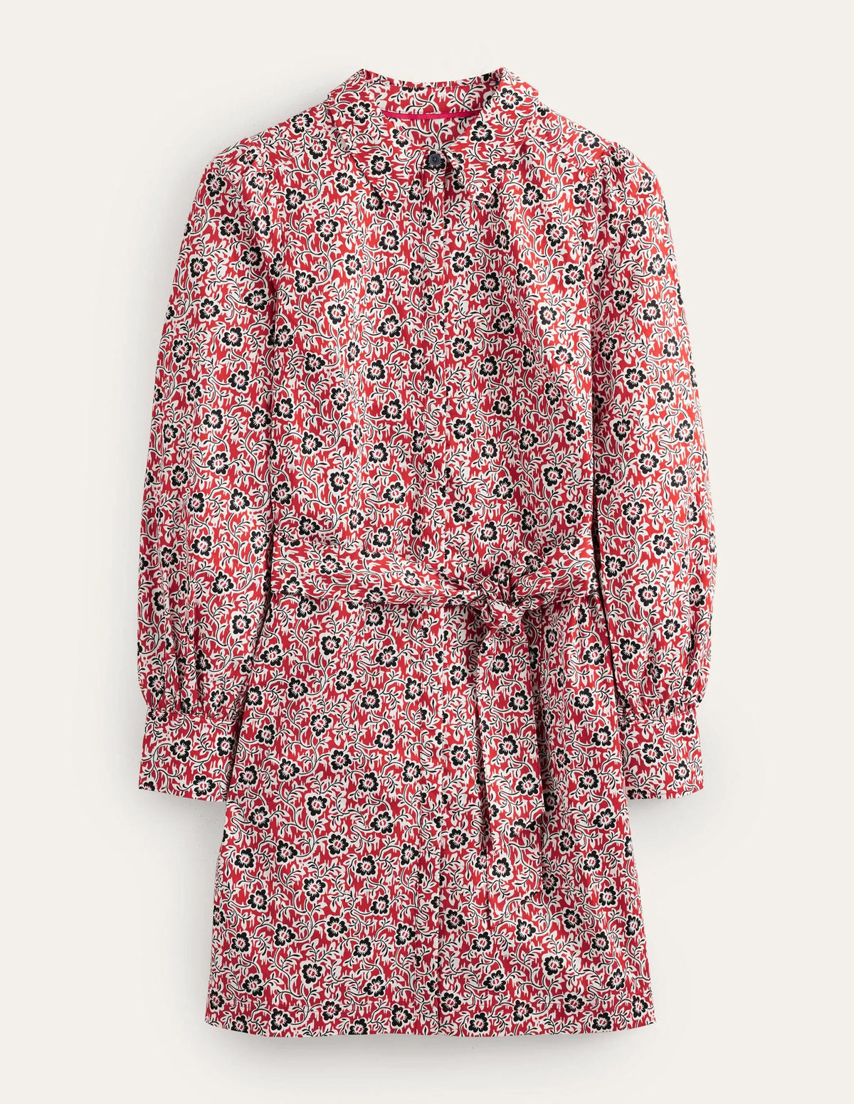 Mini Shift Shirt Dress-Tomato, Clover Swirl