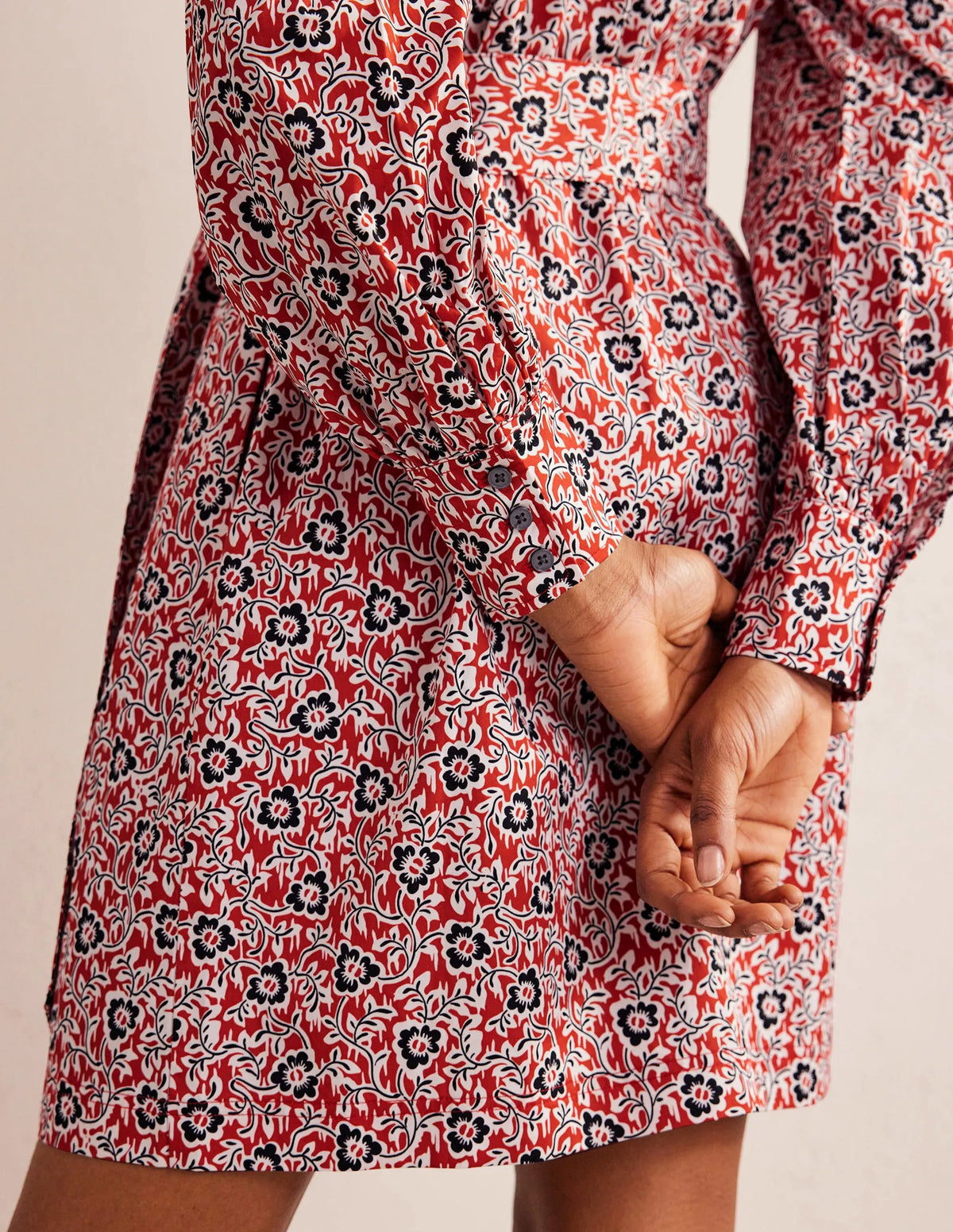 Mini Shift Shirt Dress-Tomato, Clover Swirl
