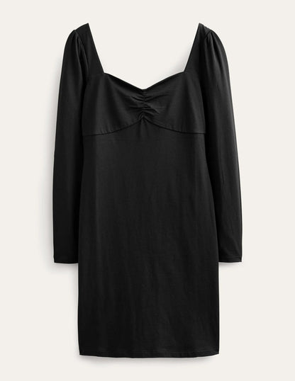 Sweetheart Jersey Mini Dress-Black