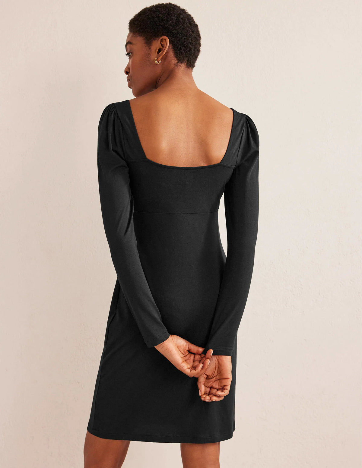 Sweetheart Jersey Mini Dress-Black