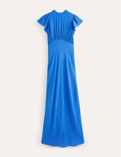 Tie Back Detail Maxi Dress-Cyan