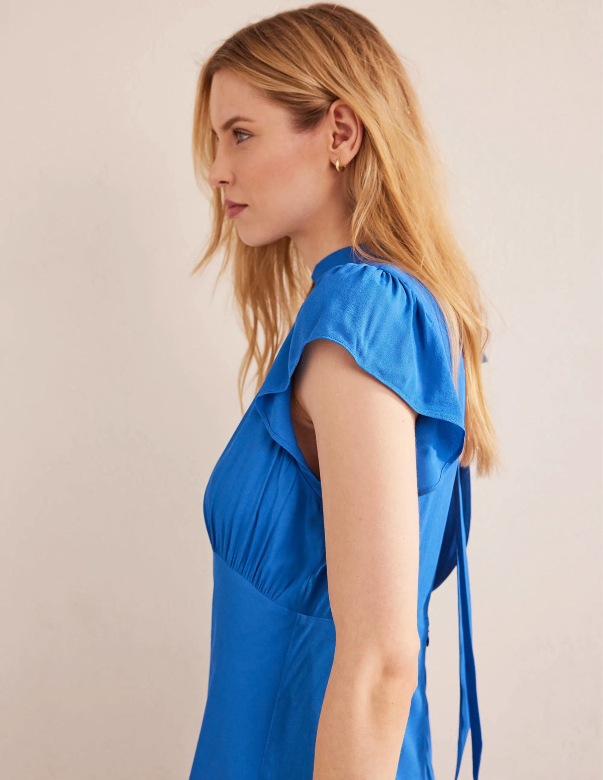Tie Back Detail Maxi Dress-Cyan