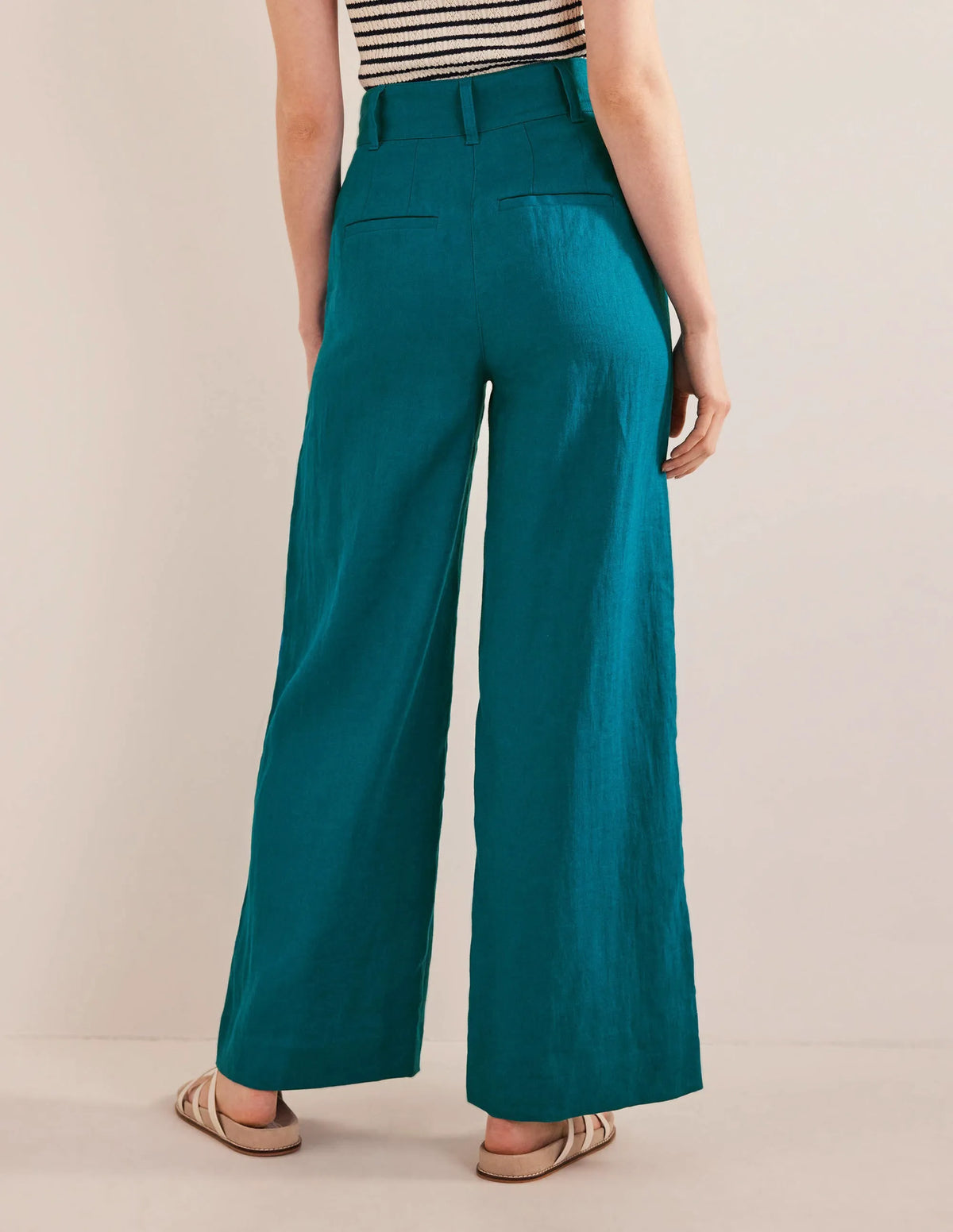Highbury Linen Pants-Crystal Teal