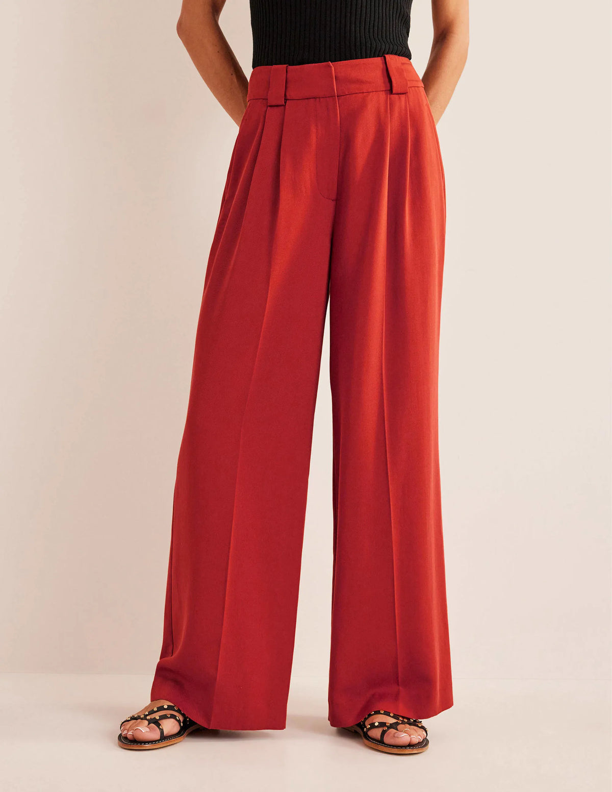 Islington Wide Leg Pants-Tomato
