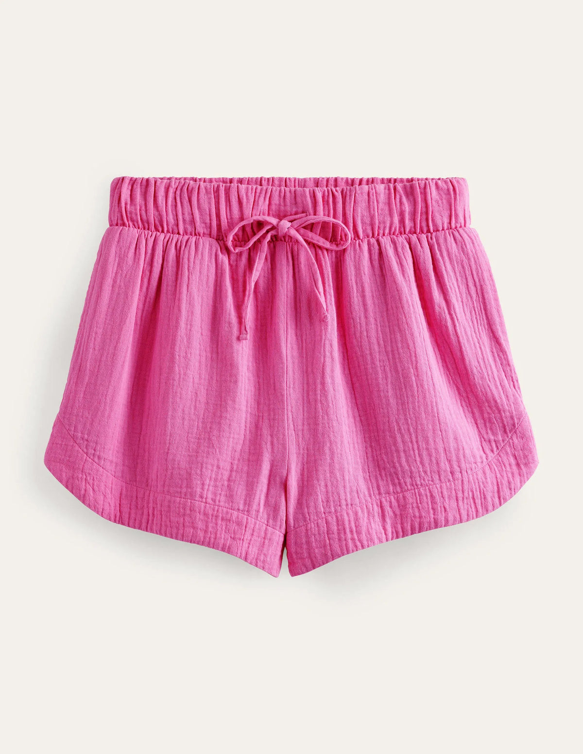 Tie Waist Cheesecloth Shorts-Festival Pink