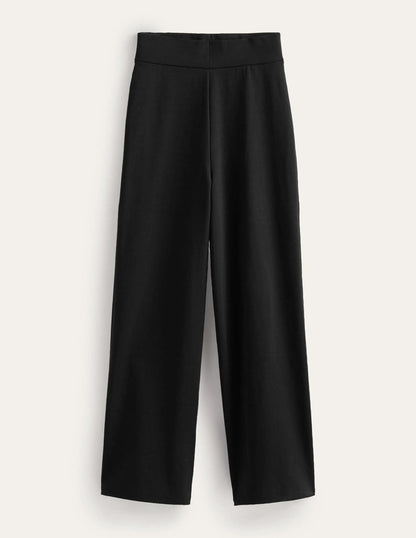 Cropped Jersey Pants-Black
