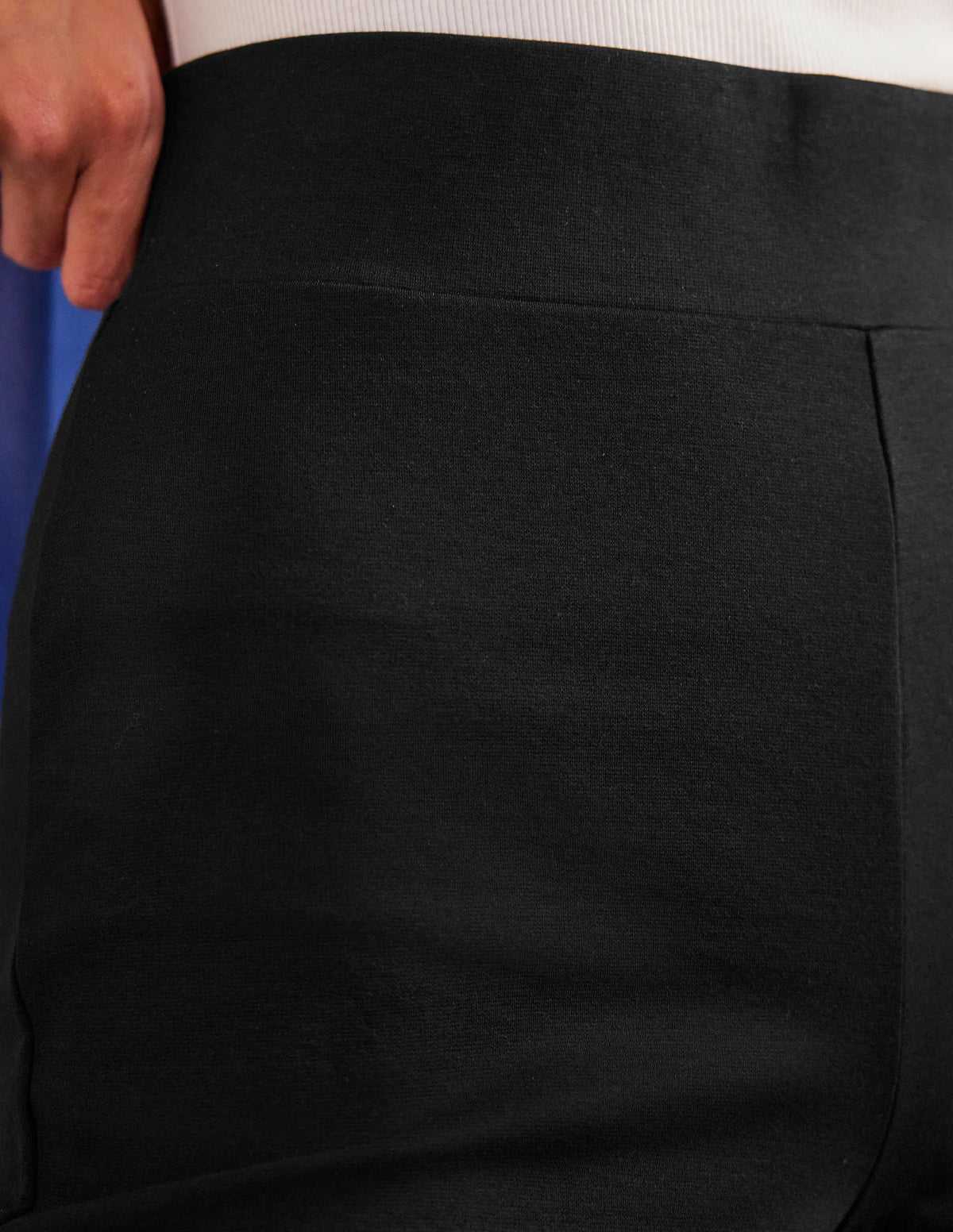 Cropped Jersey Pants-Black