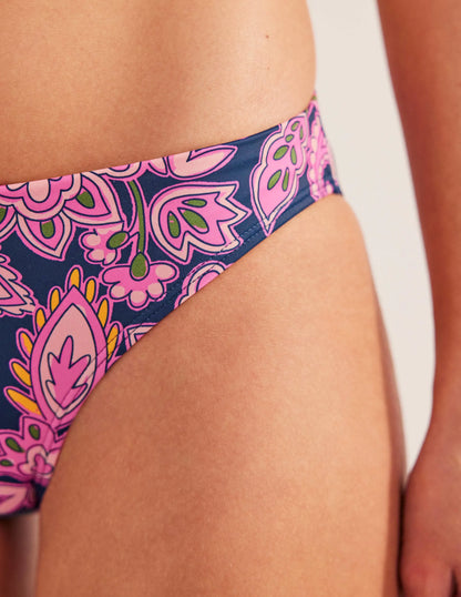 Classic Bikini Bottoms-Navy, Paisley Terrace