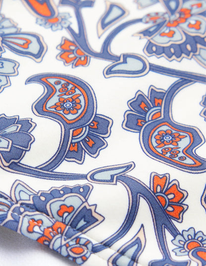 Classic Bikini Bottoms-Ivory, Blue Paisley
