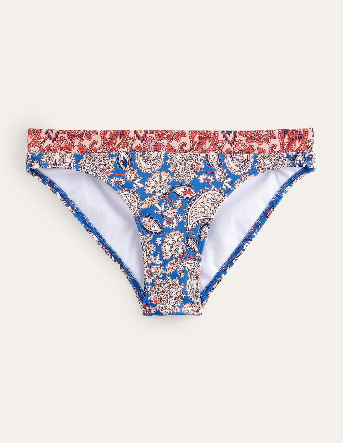 Ithaca Panel Bikini Bottoms-True Navy, Paisley Terrace
