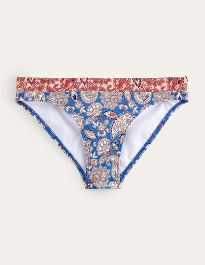 Ithaca Panel Bikini Bottoms-True Navy, Paisley Terrace