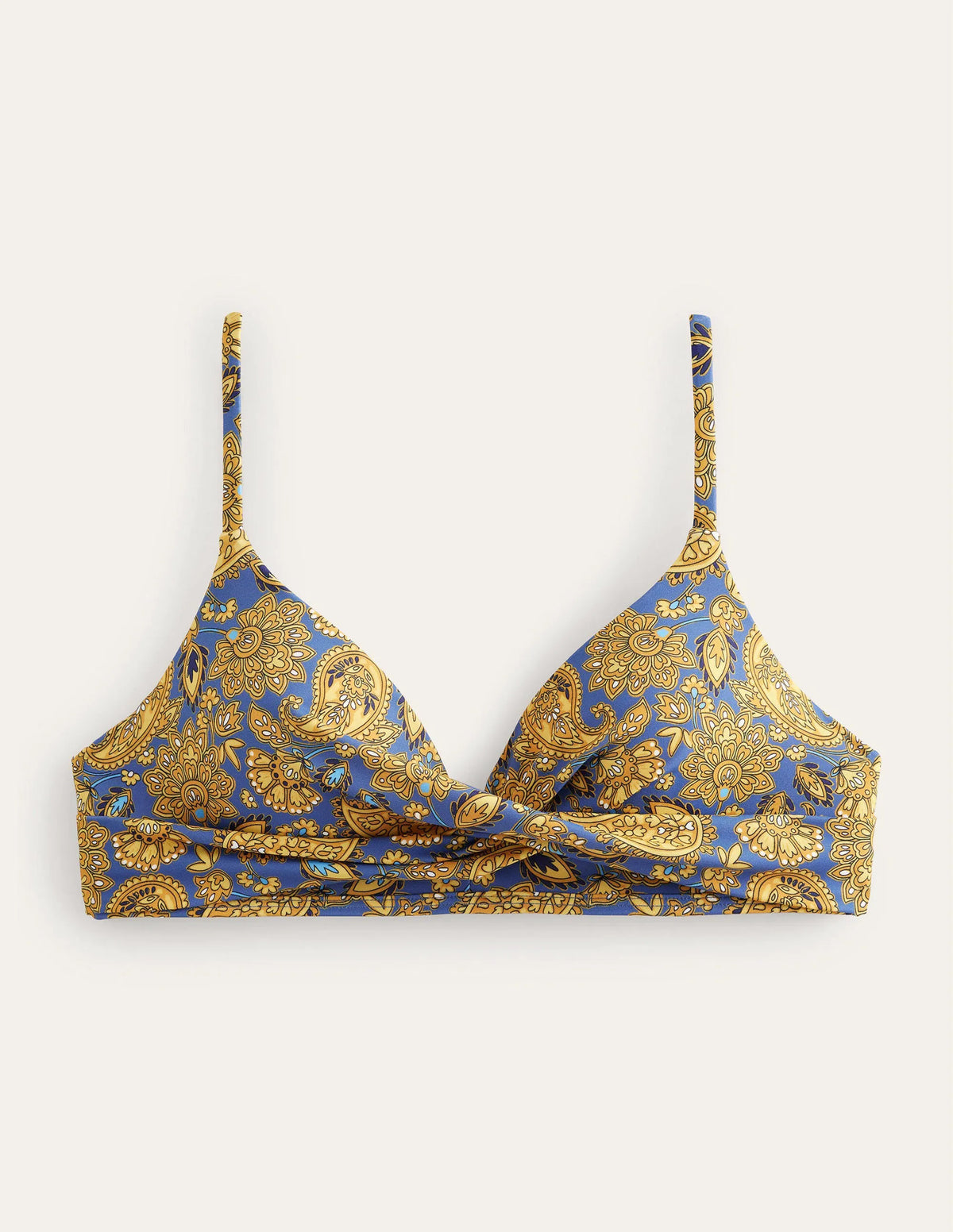 Capri Cup-size Bikini Top-Harvest Gold, Paisley Terrace