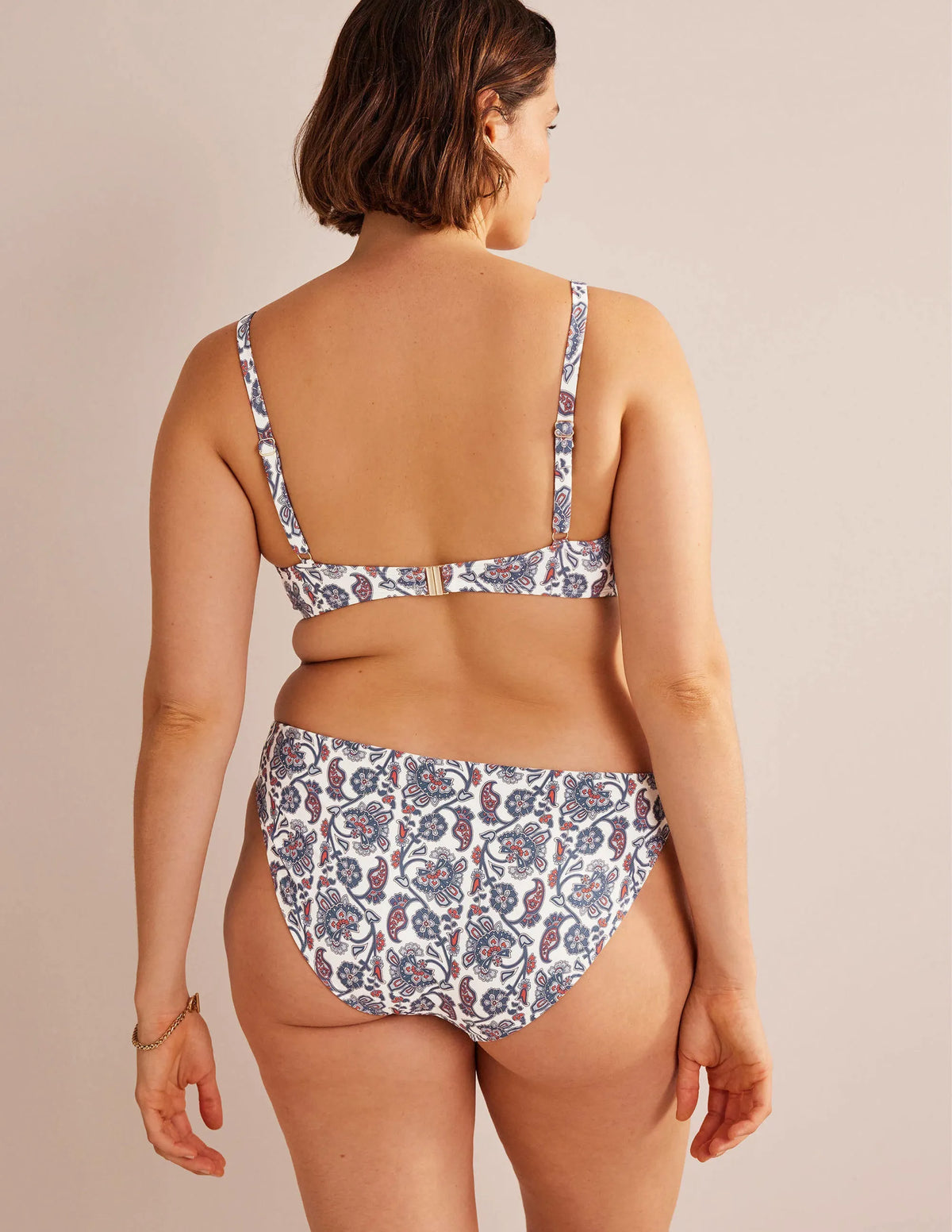 Capri Cup-size Bikini Top-Ivory, Blue Paisley
