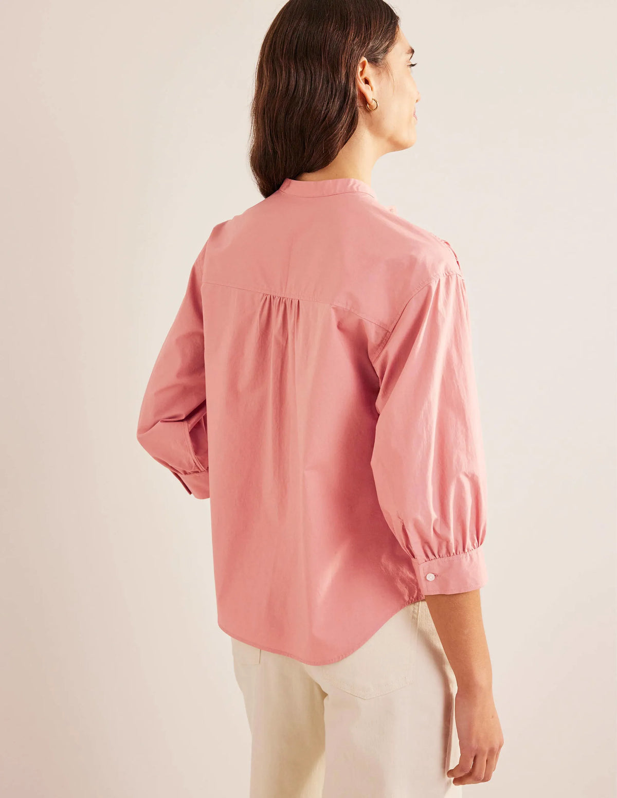 Relaxed Poplin Shirt-Rose Pink