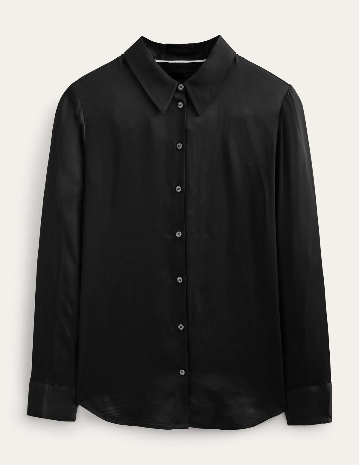 Relaxed Satin Shirt-Black