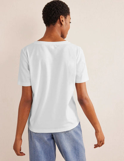Perfect V-Neck T-Shirt-White