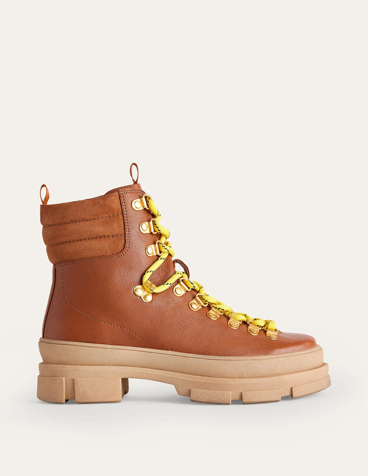 Lace up Hiker Boots-Honey Leather