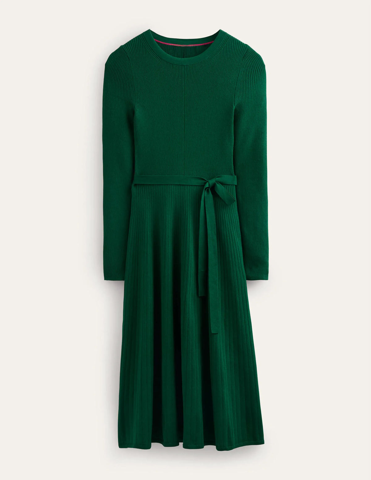 Lola Knitted Midi Dress-Emerald Green