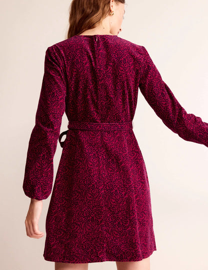Harriet Cord Dress-Warm Cranberry, Pome Sprig