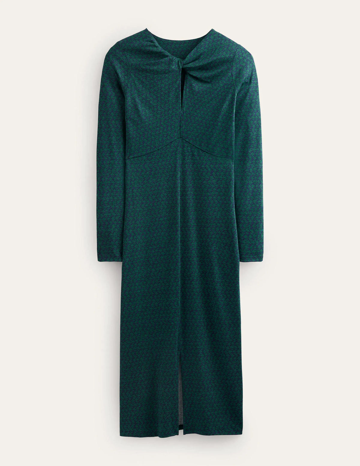 Empire Knot Midi Dress-Emerald Night, Lily Sprig