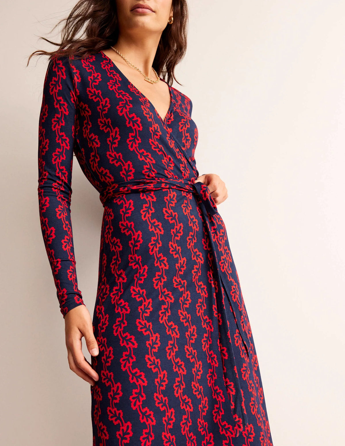 Nina Jersey Midi Dress-French Navy, Abstract Terrace