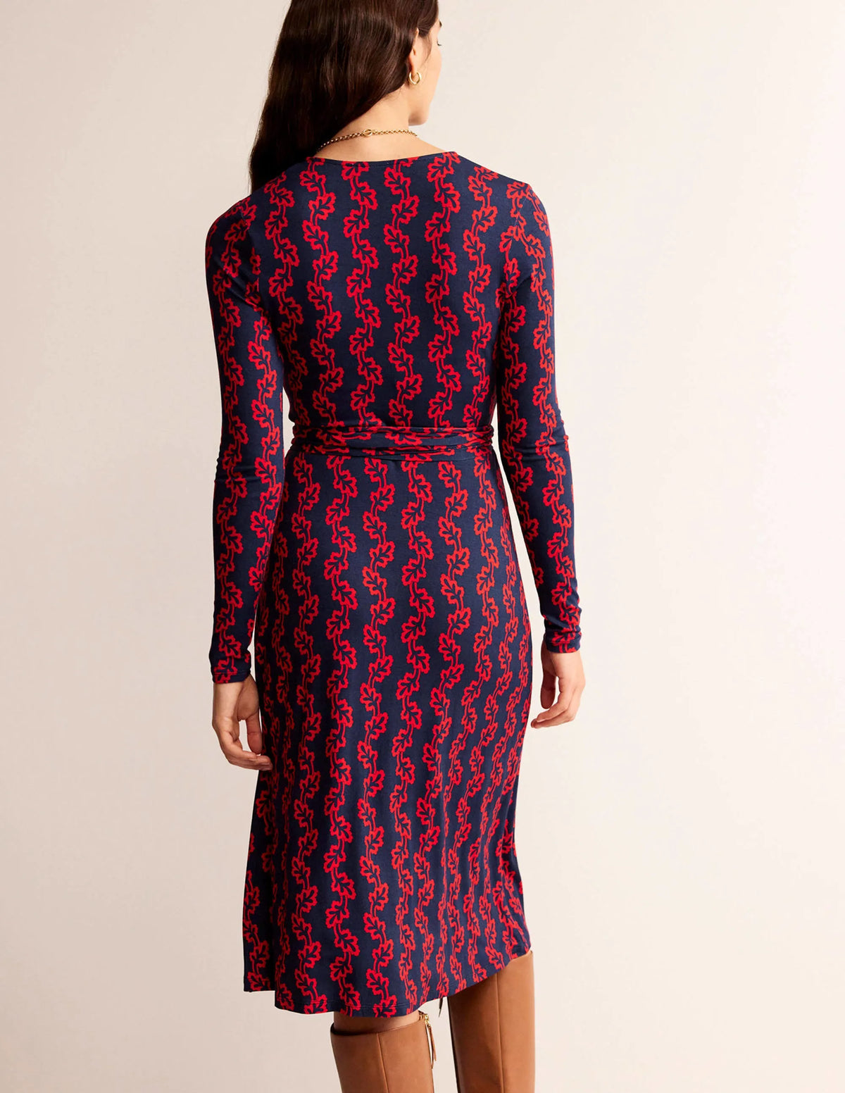 Nina Jersey Midi Dress-French Navy, Abstract Terrace
