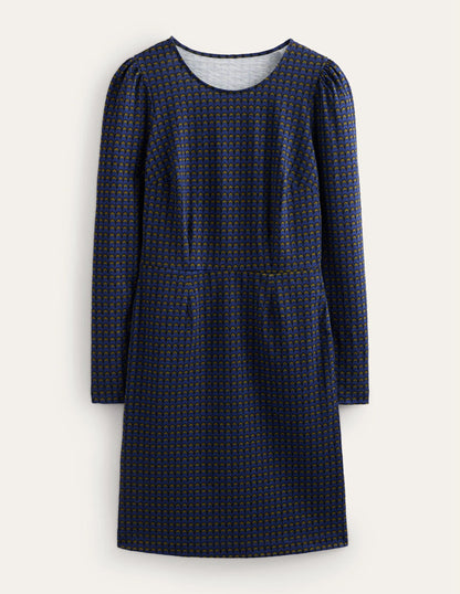 Penelope Jersey Dress-Sapphire Blue, Geo Charm