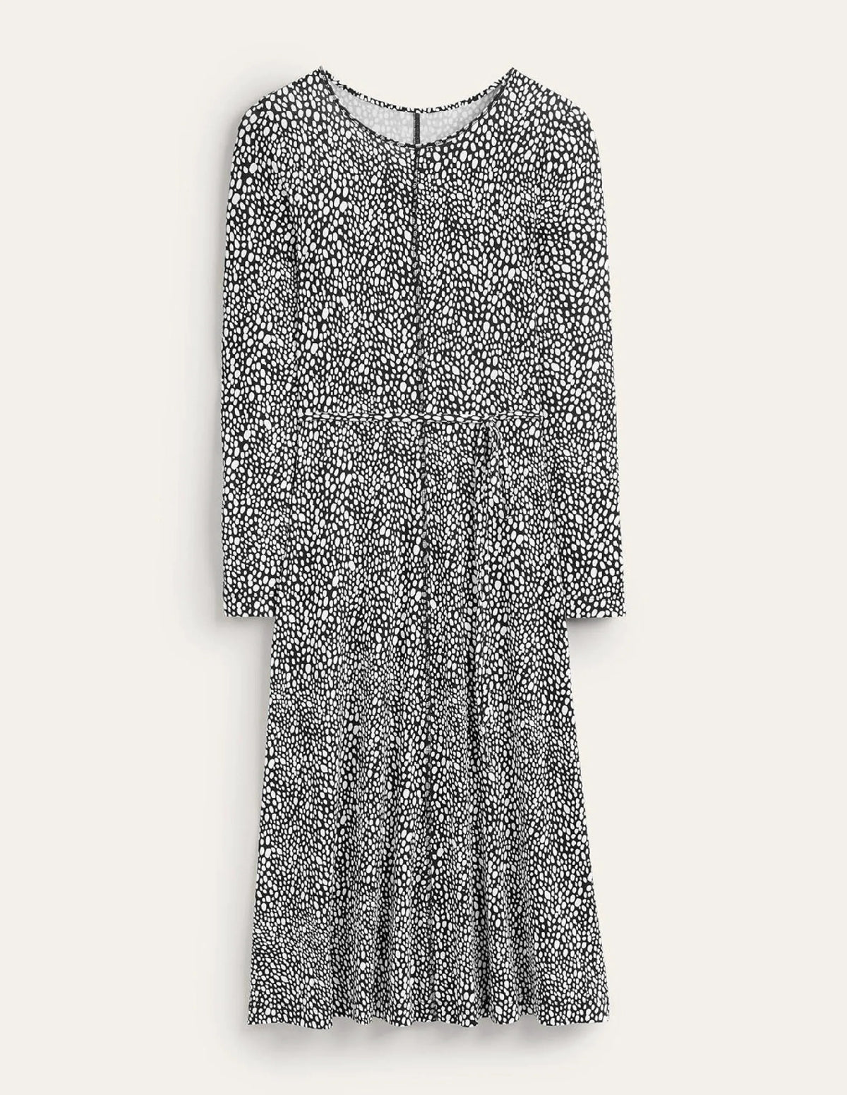 Lucy Jersey Midi Dress-Black, Animal Spot
