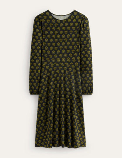 Camille Jersey Midi Dress-Black, Lily