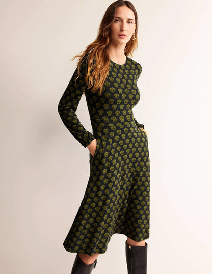 Camille Jersey Midi Dress-Black, Lily