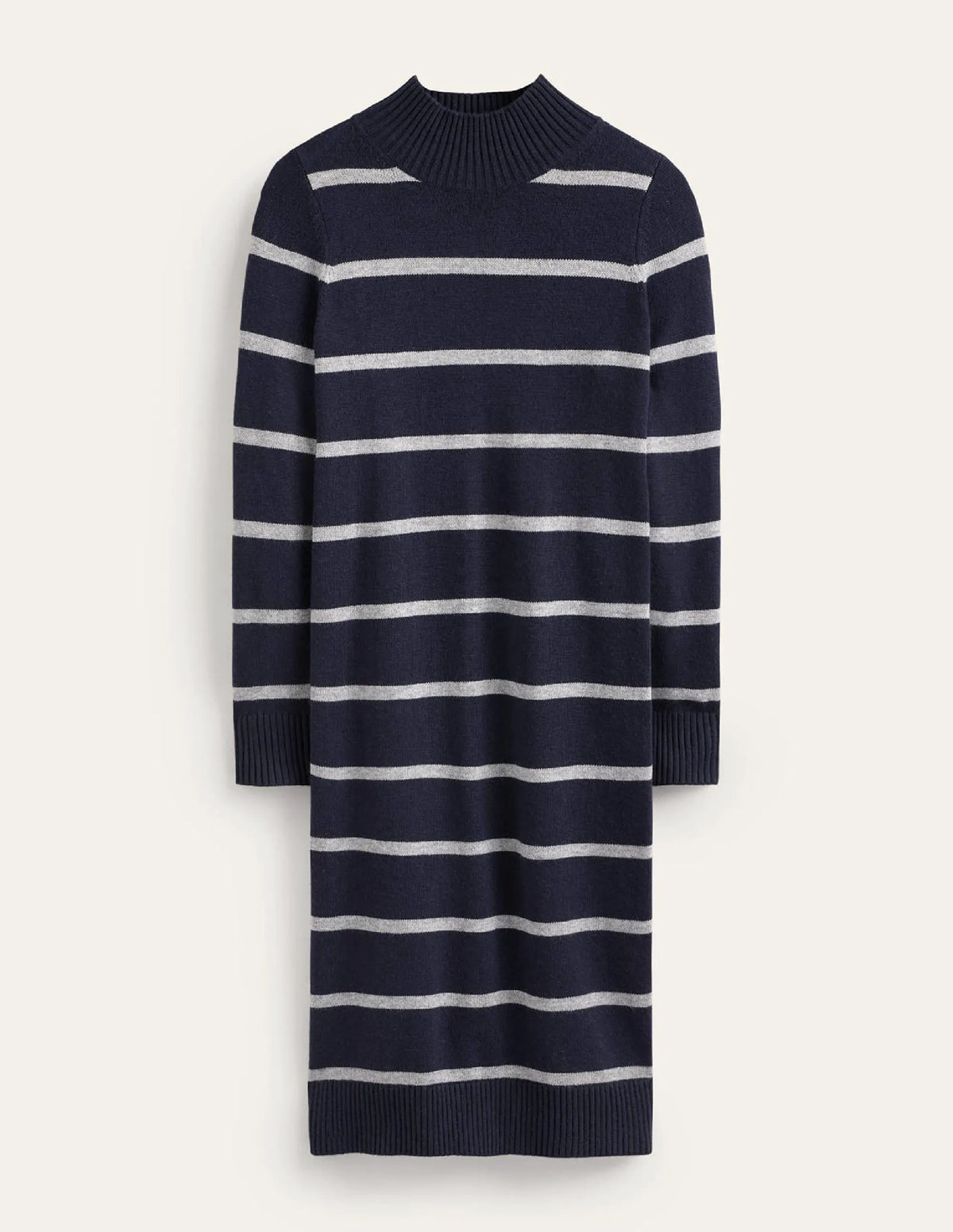 Verity Knitted Dress-Navy and Grey Melange