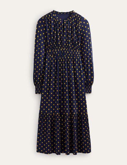 Rosanna Long Sleeve Tea Dress-French Navy, Spot