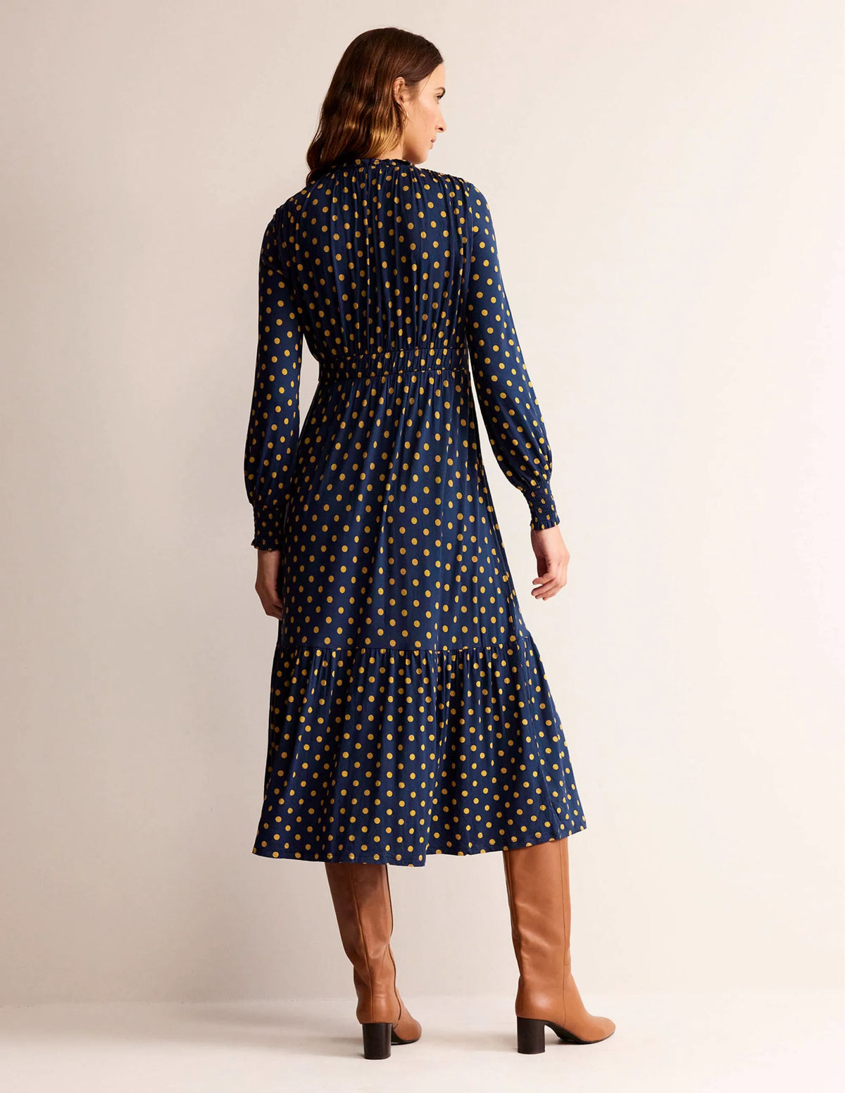Rosanna Long Sleeve Tea Dress-French Navy, Spot