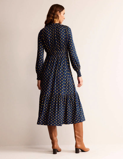 Rosanna Long Sleeve Tea Dress-French Navy, Spot