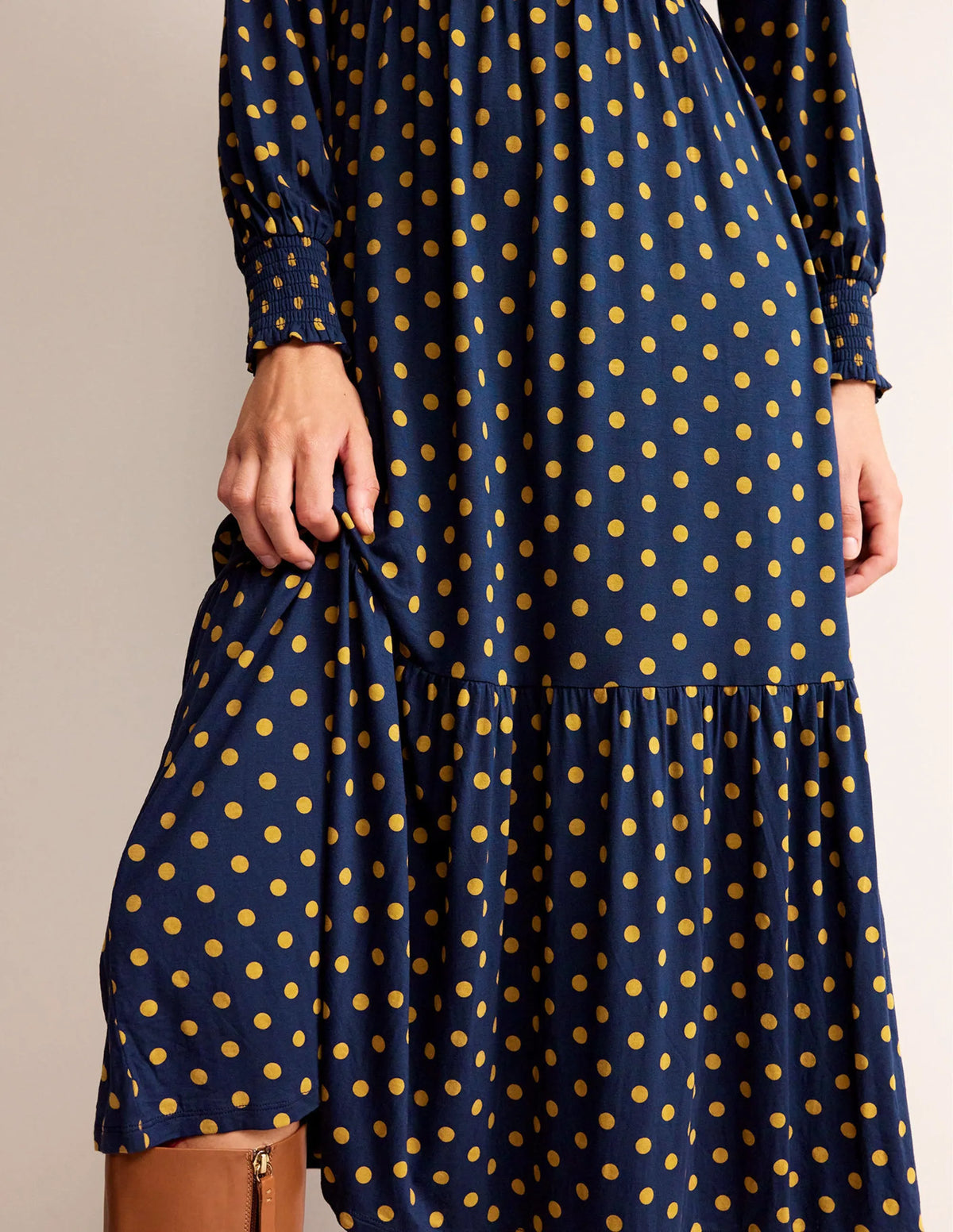 Rosanna Long Sleeve Tea Dress-French Navy, Spot