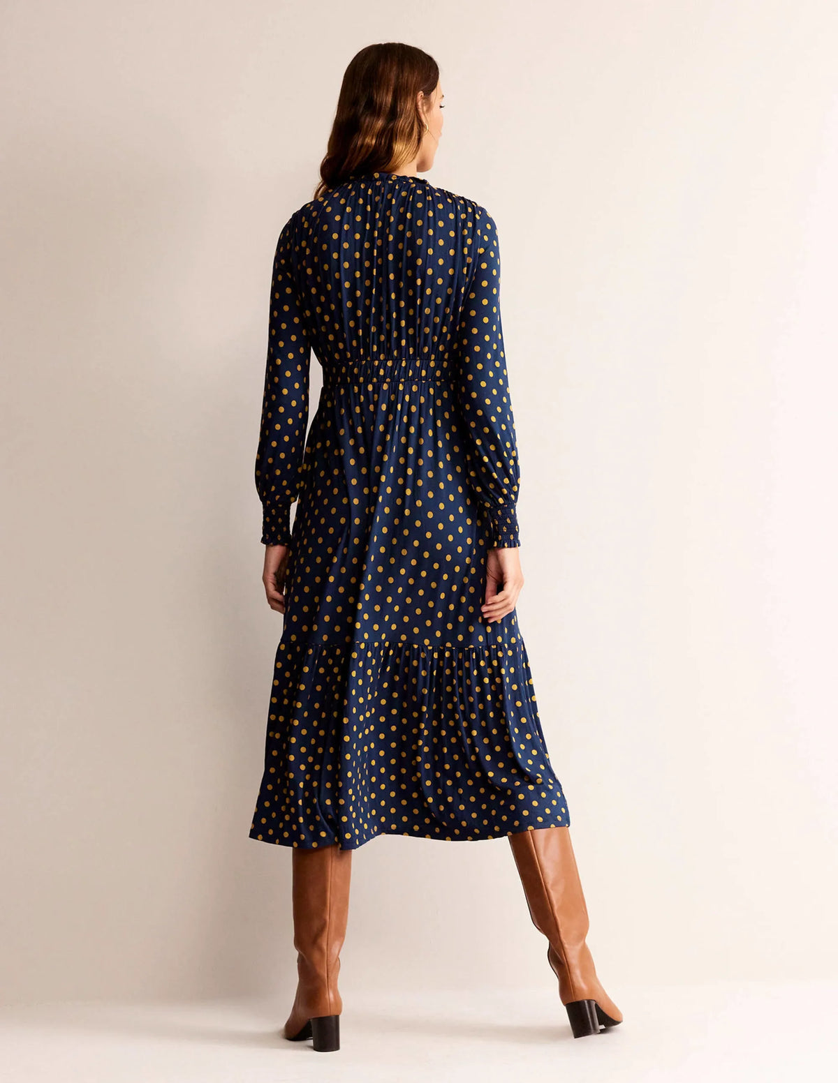 Rosanna Long Sleeve Tea Dress-French Navy, Spot