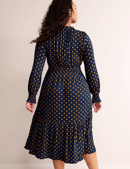 Rosanna Long Sleeve Tea Dress-French Navy, Spot