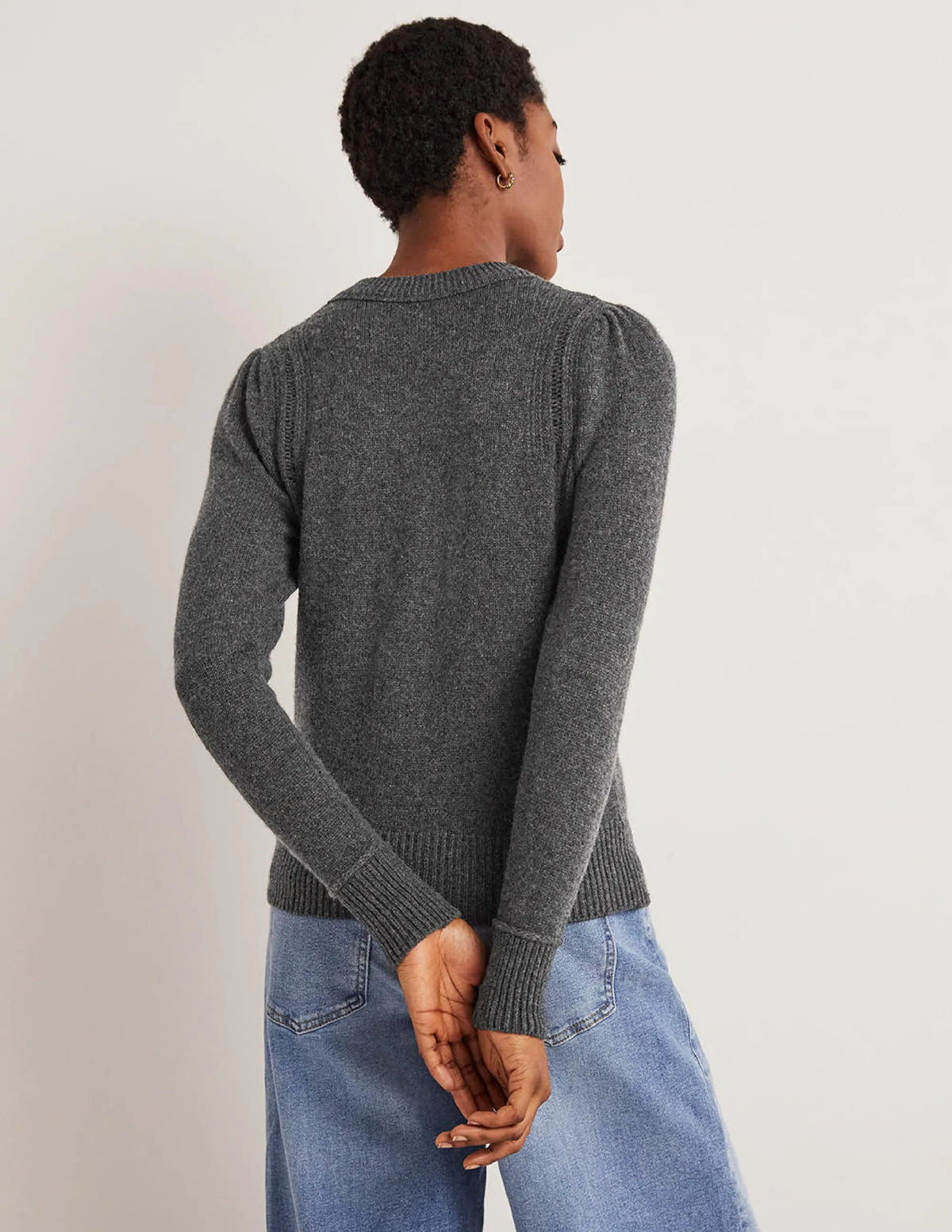 Lofty Cashmere Sweater-Charcoal Melange
