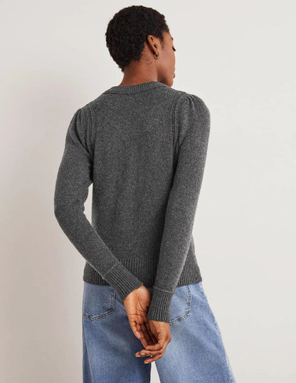 Lofty Cashmere Sweater-Charcoal Melange