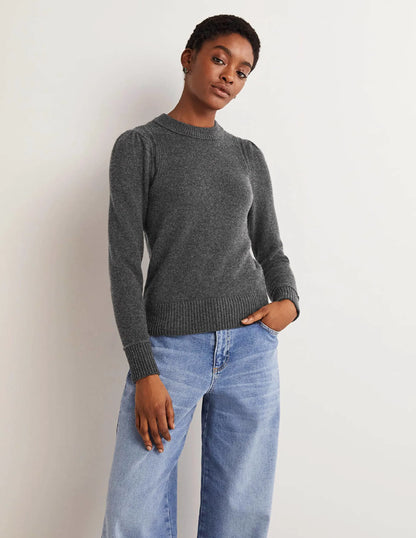 Lofty Cashmere Sweater-Charcoal Melange