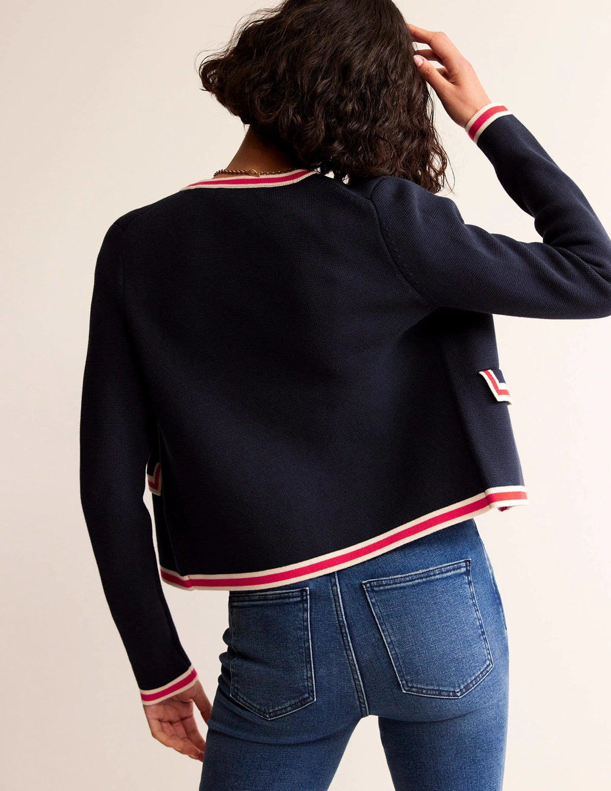 Holly Knitted Jacket-Navy