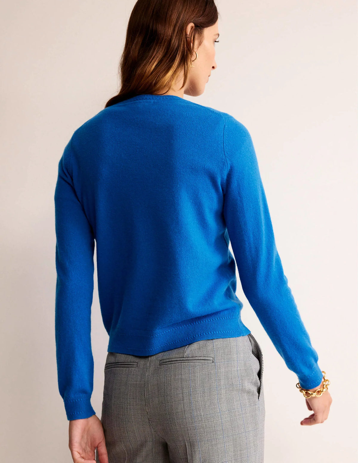 Eva Cashmere Crew Neck Sweater-Cyan