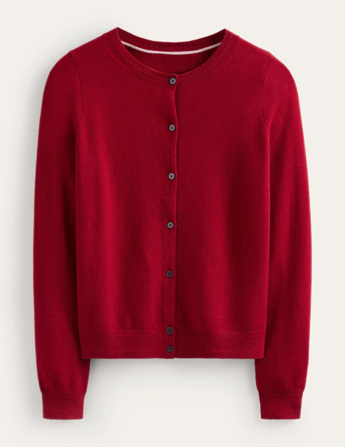 Eva Cashmere Crew Cardigan-Salsa