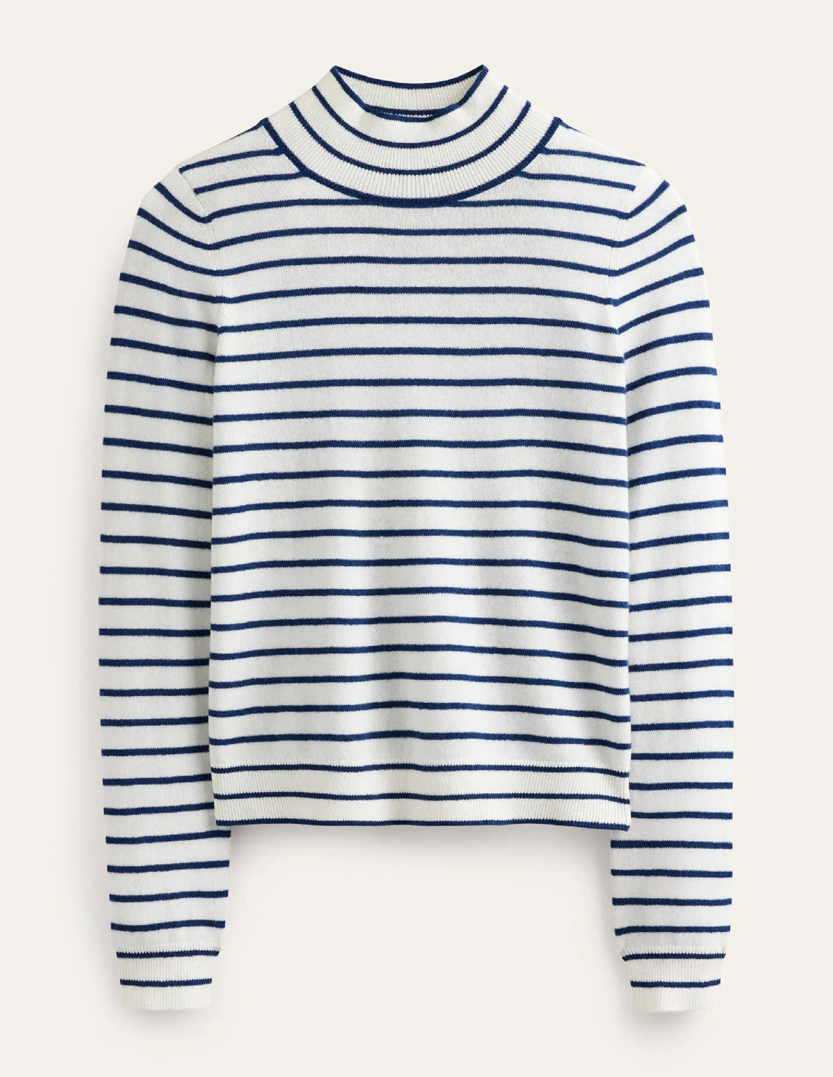 Striped Cashmere Sweater-Ivory / Navy