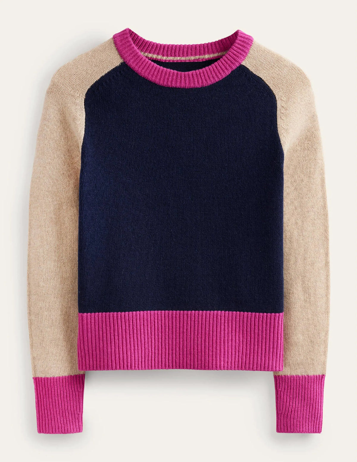 Olivia Merino Sweater-French Navy Colourblock