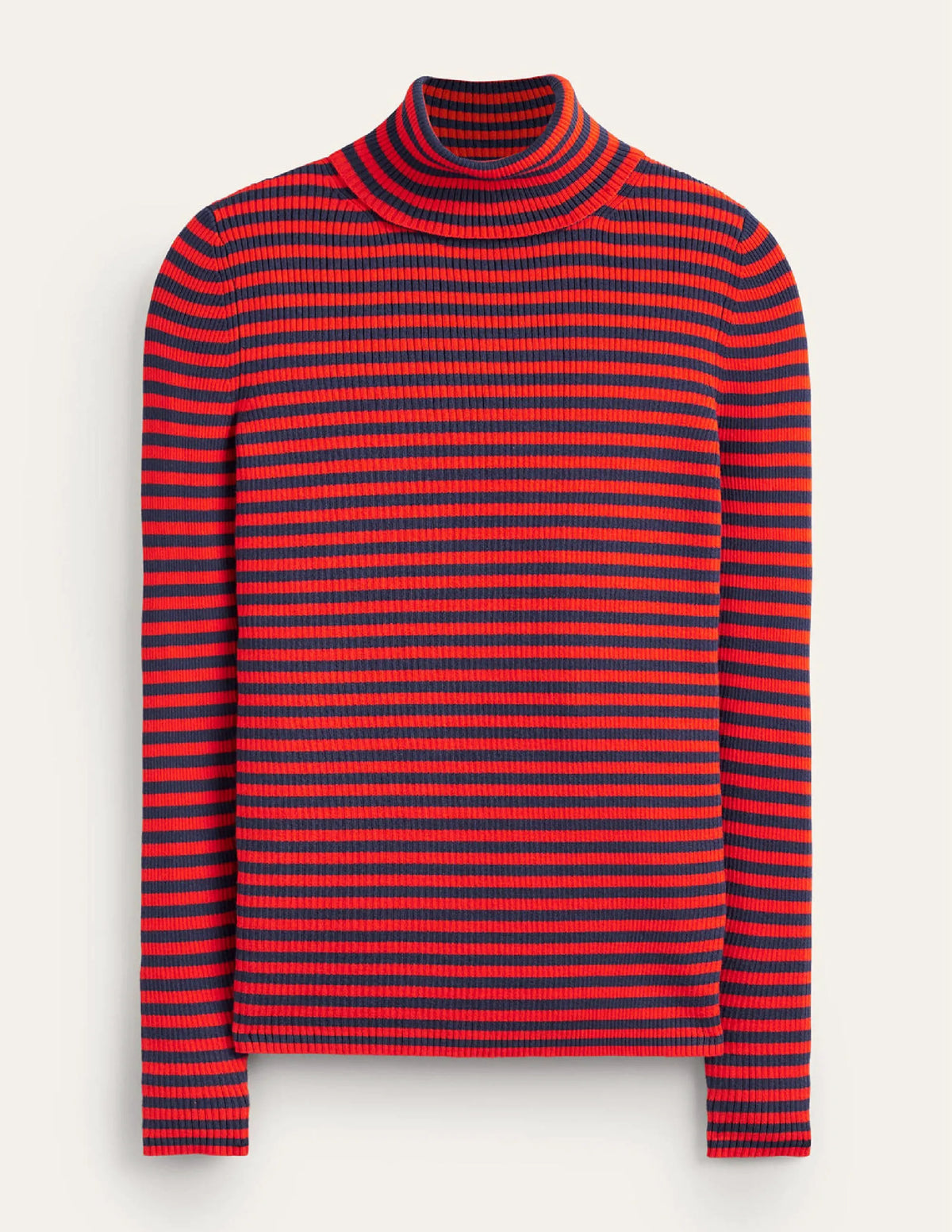 Catriona Roll Neck Sweater-French Navy / Fiesta Orange